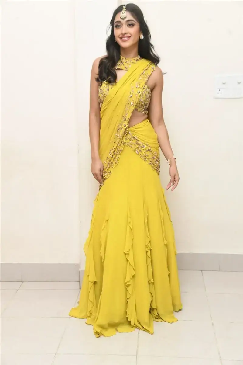 Actress Gayatri Bhardwaj Yellow Saree Tiger Nageswara Rao Movie